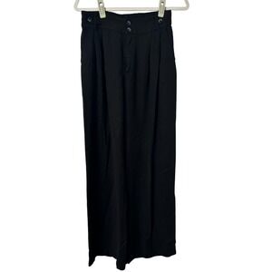 YFB Black High Waist‎ Wide Leg Palazzo Pants Elastic Waist Trousers Medium